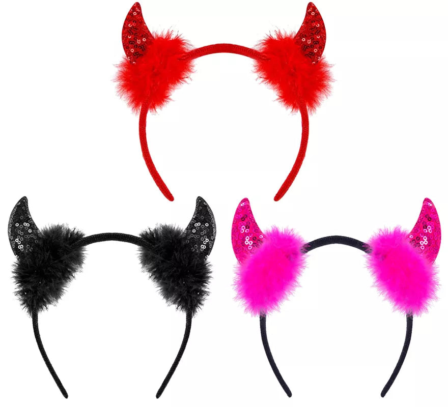 Translation missing: fr.Diadema Cuernos Diablesa con Lentejuelas en varios colores
