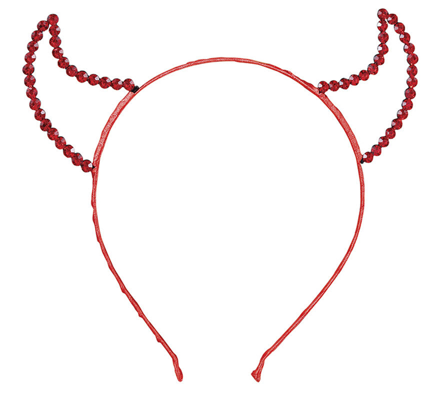 Translation missing: fr.Diadema Cuernos Roja de Demonio con Piedras Preciosas