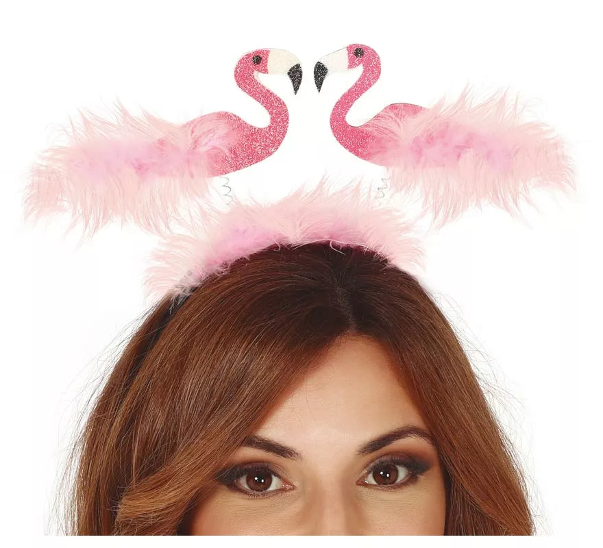 Translation missing: fr.Diadema de 2 Flamencos con Plumas