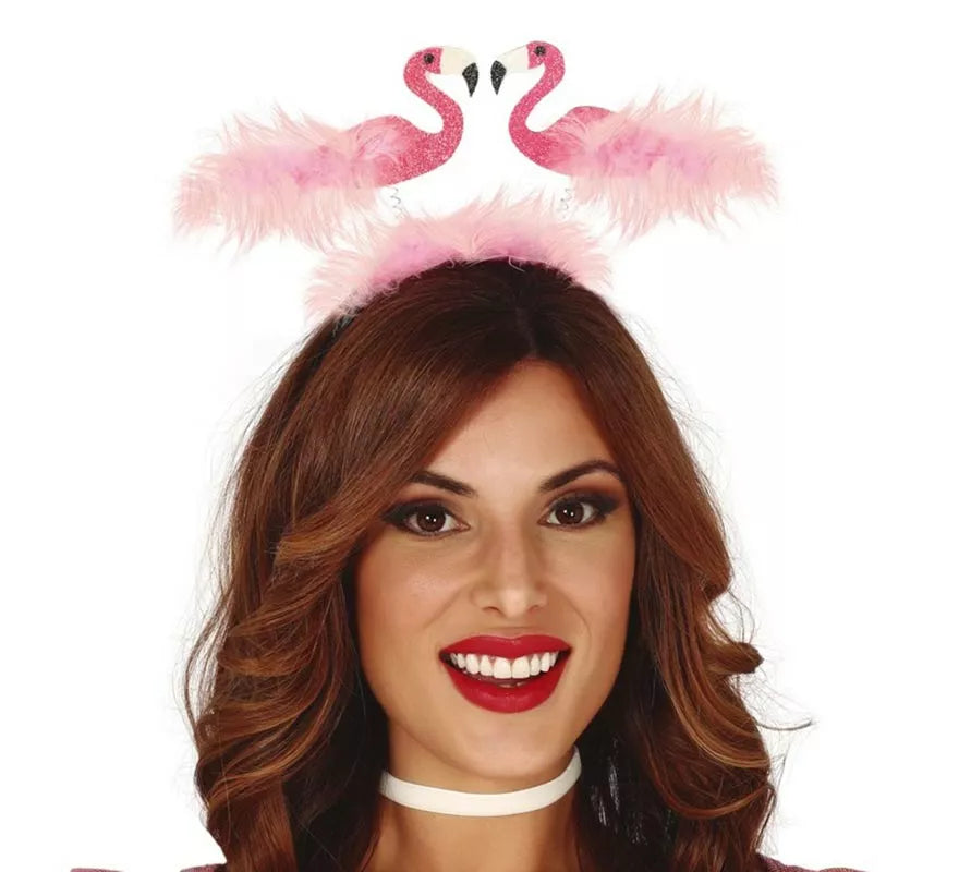 Translation missing: fr.Diadema de 2 Flamencos con Plumas