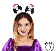 Bandeau enfant araignée pailletée noir et violet