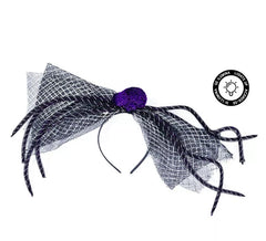 Bandeau araignée noir et violet avec lumière