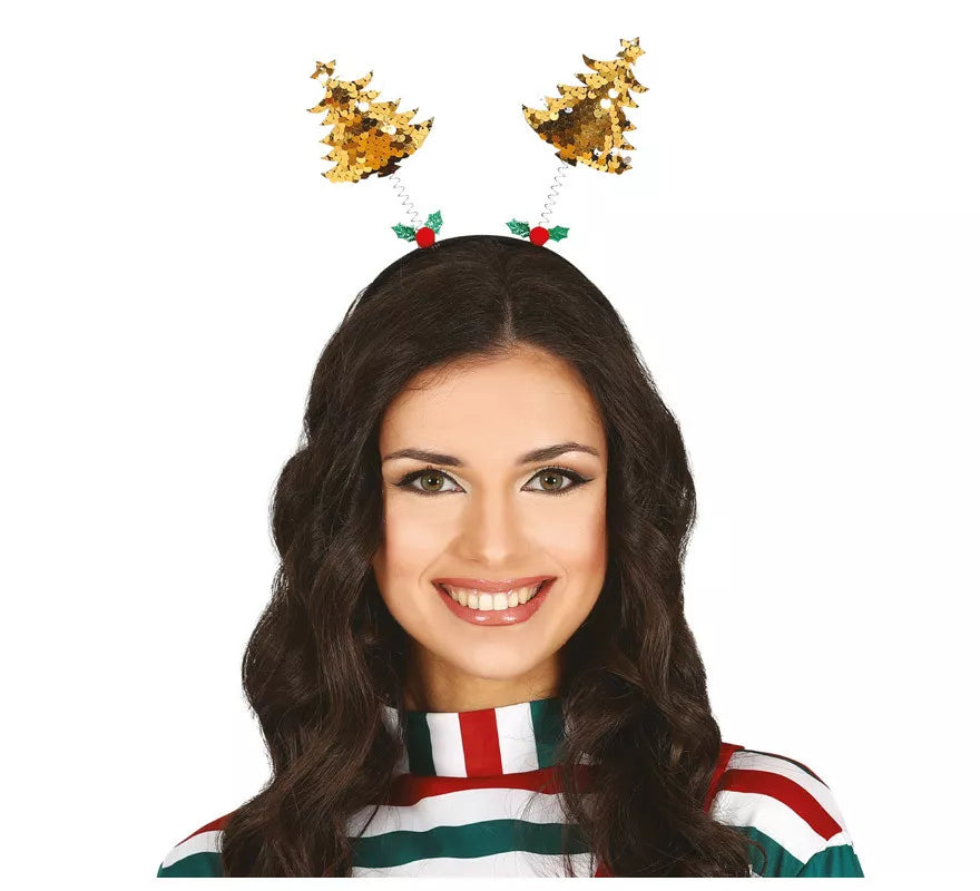 Translation missing: fr.Diadema de Árboles con Lentejuelas Color Oro