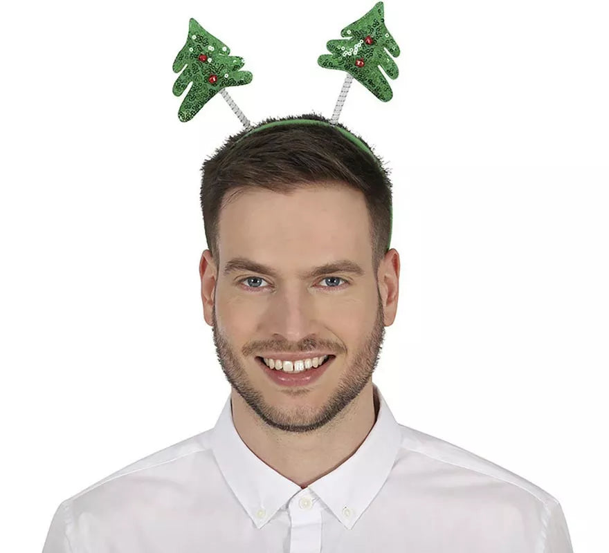 Translation missing: fr.Diadema de Árboles de Navidad con lentejuelas