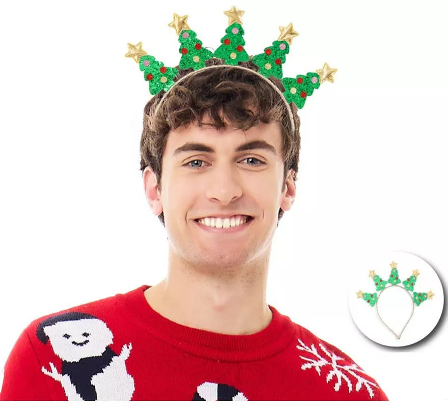 Translation missing: fr.Diadema de Árboles Navideños con estrellas