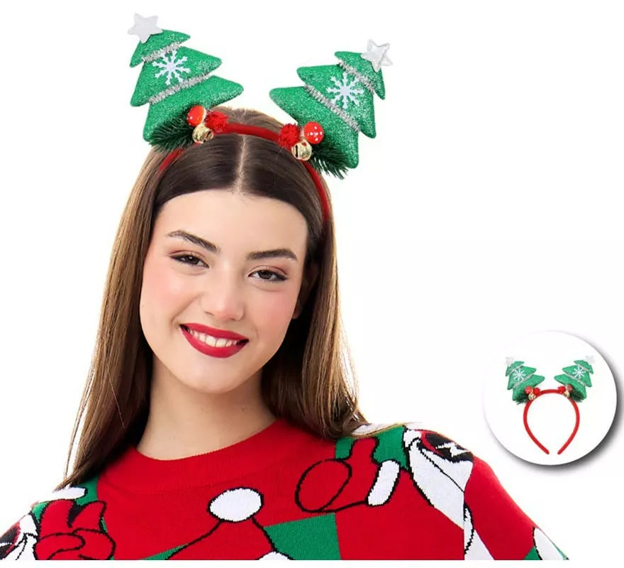 Translation missing: fr.Diadema de Árboles Navideños verdes en 3D