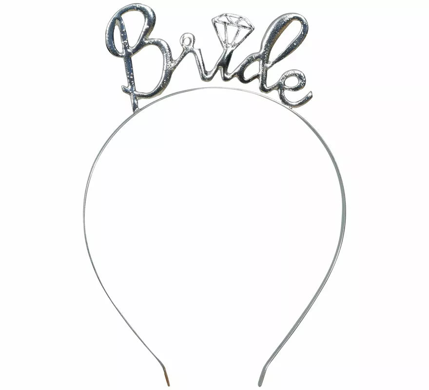 Translation missing: fr.Diadema de Bride metálica plateada