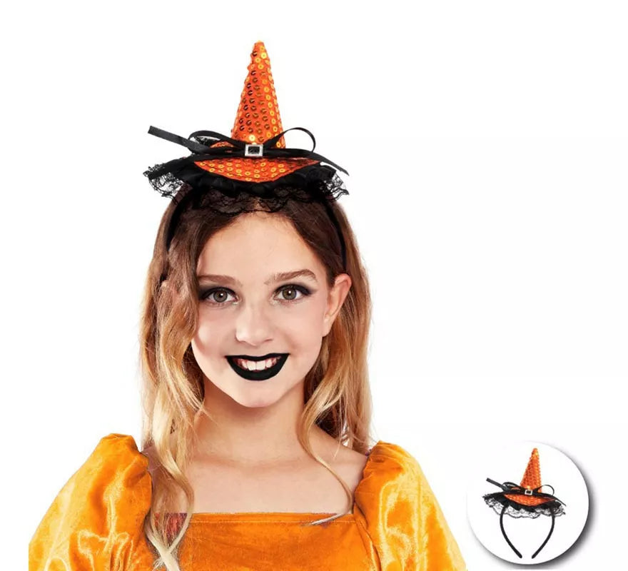 Translation missing: fr.Diadema de Bruja con lentejuelas y lazo infantil en varios colores