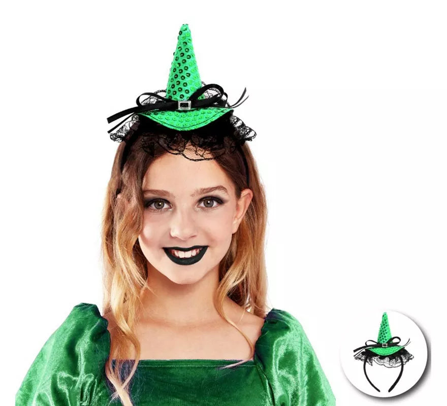 Translation missing: fr.Diadema de Bruja con lentejuelas y lazo infantil en varios colores