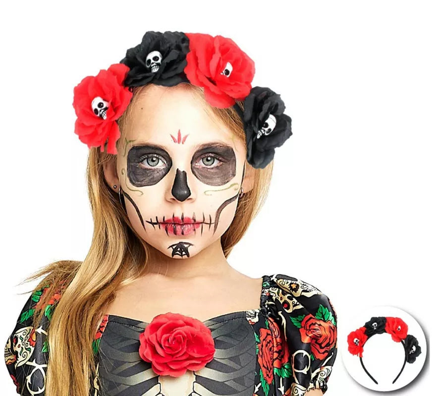 Translation missing: fr.Diadema de Calavera con rosas infantil