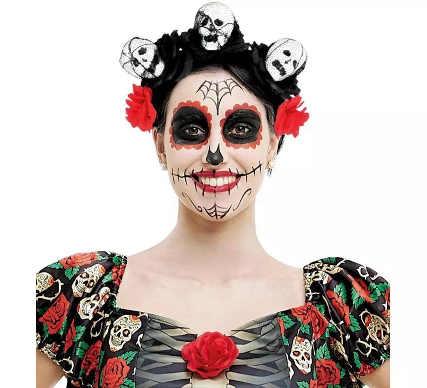 Translation missing: fr.Diadema de Calaveras con rosas