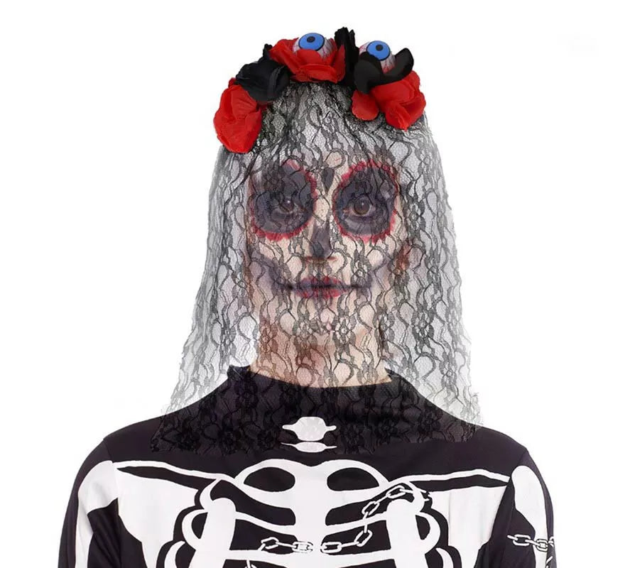 Translation missing: fr.Diadema de Catrina Ojos con velo