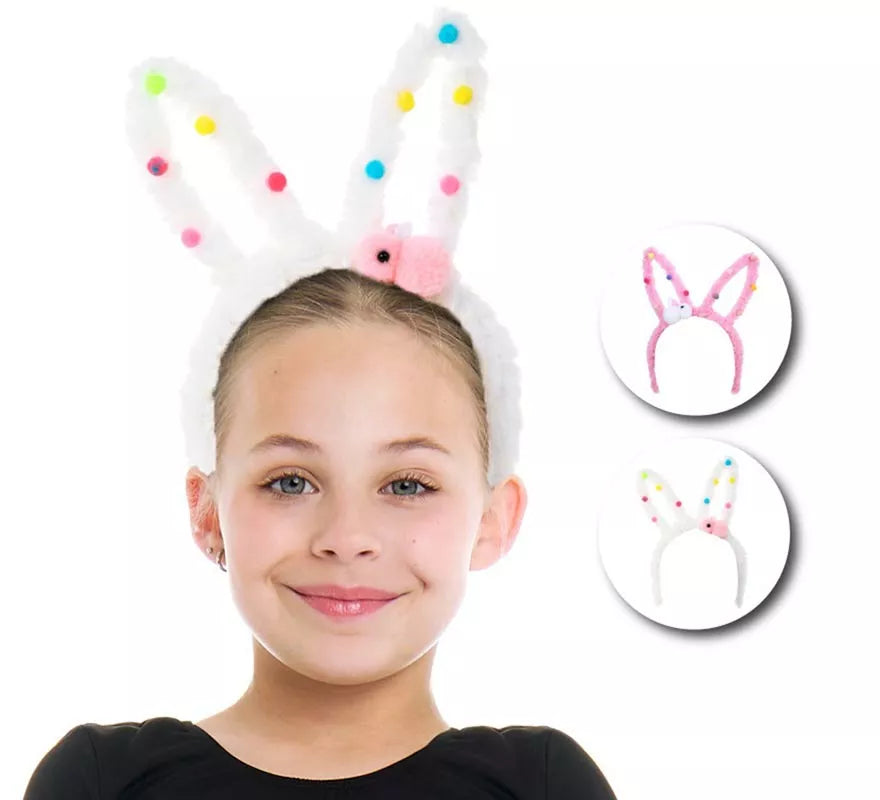 Translation missing: fr.Diadema de Conejo Peluche con pompones en modelos surtidos