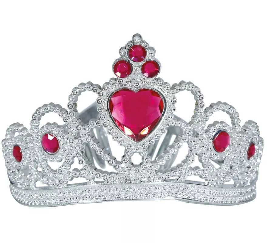 Translation missing: fr.Diadema de Corazón plateada y rojo infantil