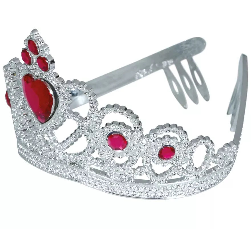 Translation missing: fr.Diadema de Corazón plateada y rojo infantil