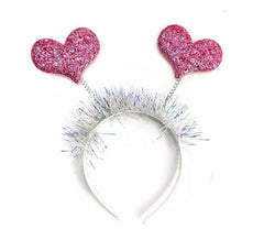 Bandeau coeur rose scintillant