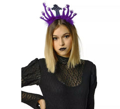 Bandeau couronne de reine foncé violet