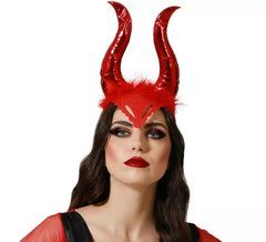 Bandeau de cornes de démon rouge vif