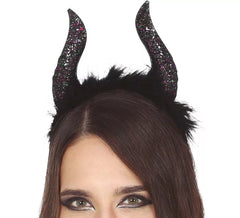 Glitter Horns Noir Bandeau