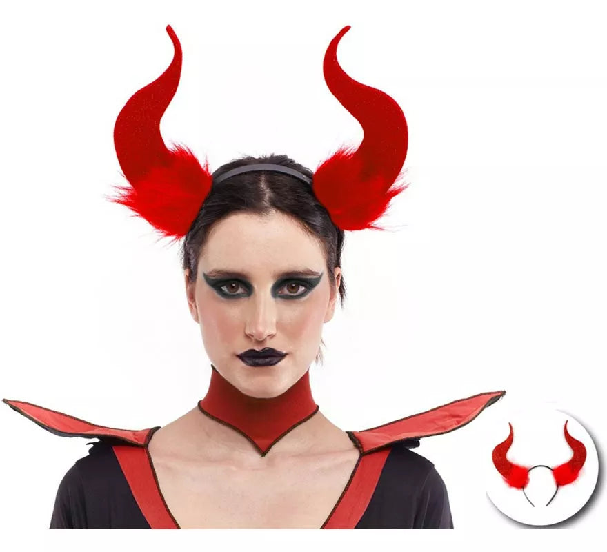 Translation missing: fr.Diadema de Demonio largos con pelos rojos