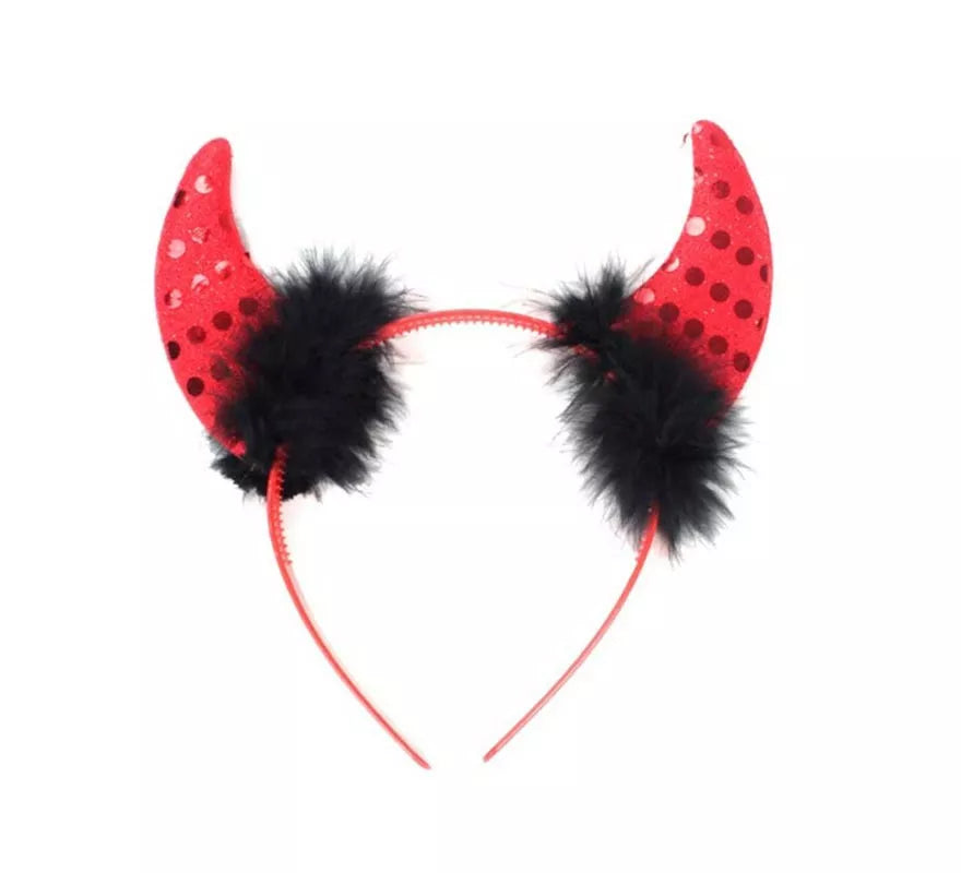 Translation missing: fr.Diadema de Diablesa con plumas negras