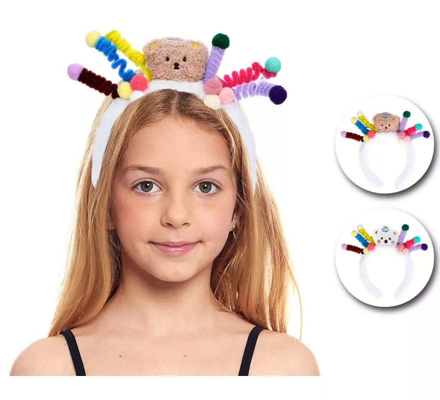 Translation missing: fr.Diadema de Espirales de peluche en colores surtidos infantil