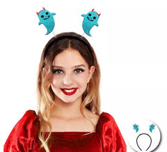 Bandeau Blue Ghost avec cornes pour enfants