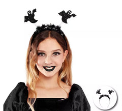 Bandeau Black Ghosts avec plumes pour enfants