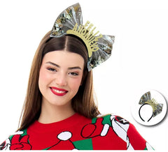 Bandeau doré Happy New Year avec nœud