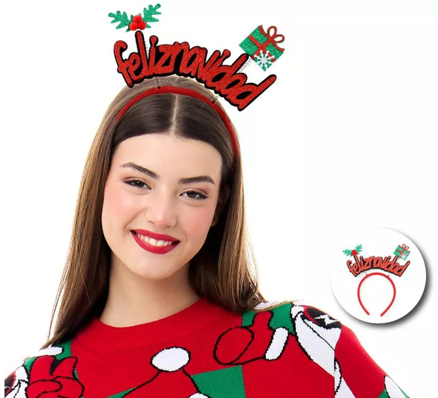 Translation missing: fr.Diadema de Feliz Navidad con caja de regalo