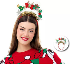 Serre-tête figurine de Noël avec copeaux
