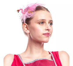 Bandeau Flamenco avec Plume Rose