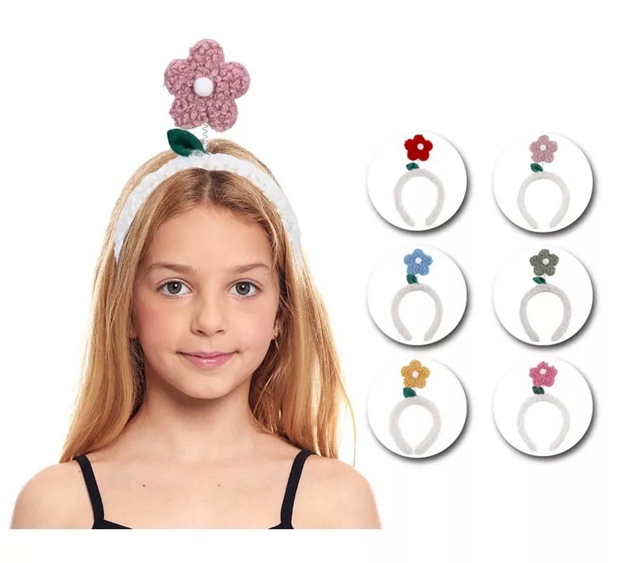 Translation missing: fr.Diadema de Flor de peluche infantil en colores surtidos