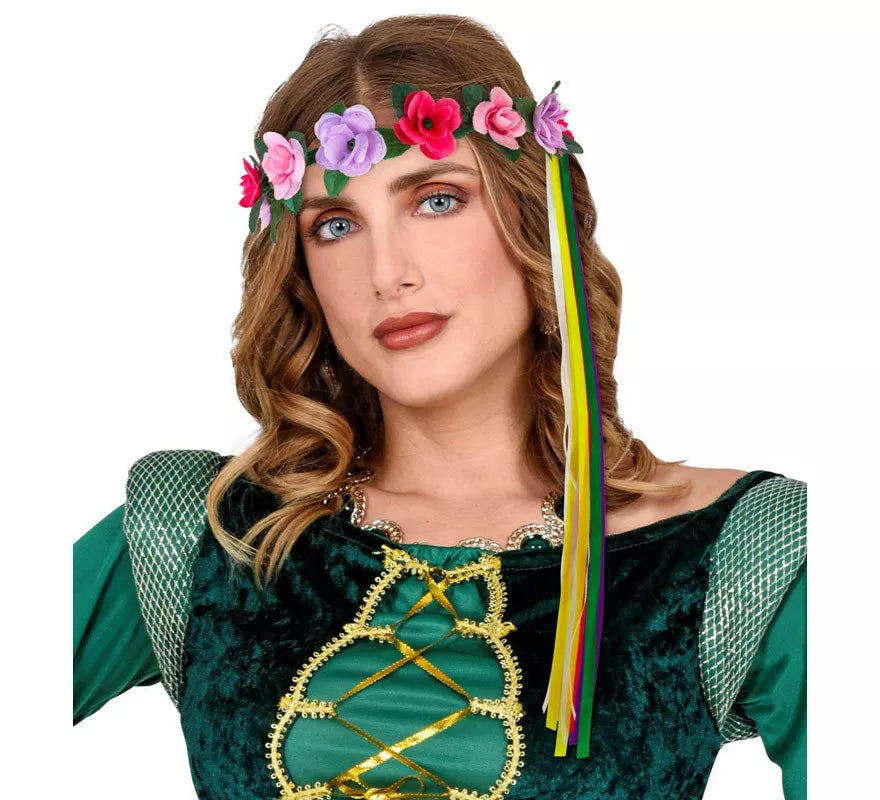 Translation missing: fr.Diadema de Flores con Cintas Multicolor en 6 modelos surtidos