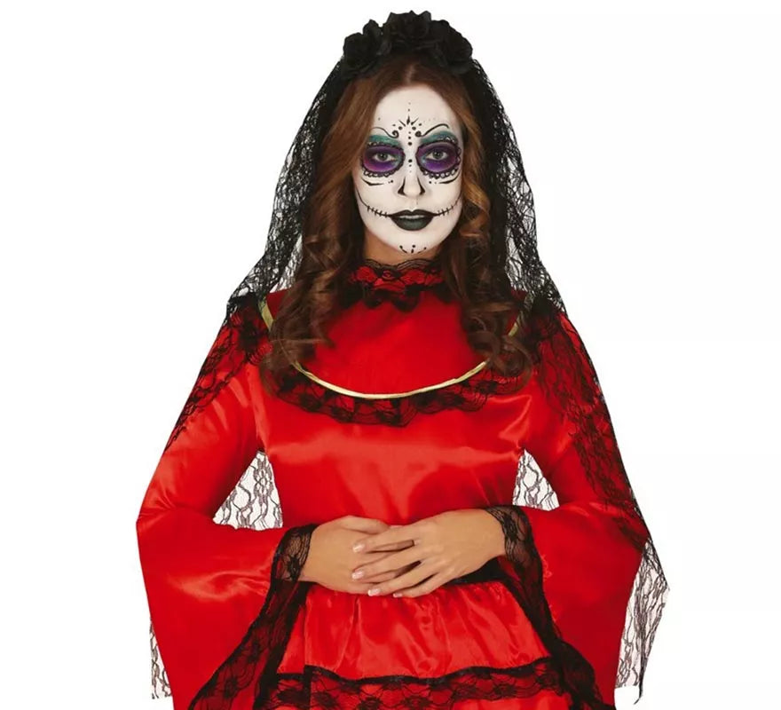 Translation missing: fr.Diadema de Flores Negras con Velo