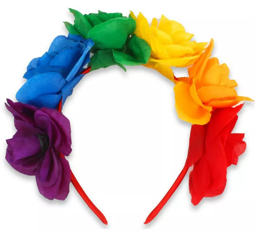 Translation missing: fr.Diadema de Flores Rosas Arcoíris