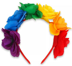 Bandeau de fleur de rose arc-en-ciel