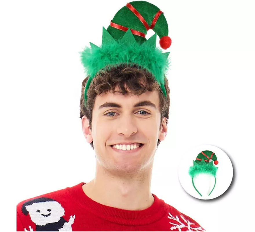 Translation missing: fr.Diadema de Gorro Elfo verde y rojo