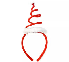 Bandeau de chapeau de père Noël en spirale rouge