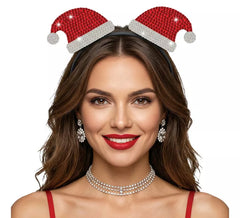 Bandeau Chapeaux de Père Noël avec Strass