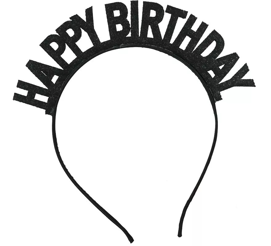 Translation missing: fr.Diadema de 'Happy Birthday' plateada