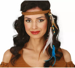 Bandeau indien adulte avec plumes