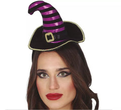 Bandeau Mini chapeau de sorcière Noir / Lila