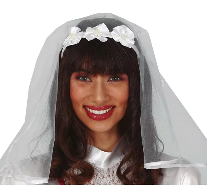 Translation missing: fr.Diadema de Novia con Velo Blanco