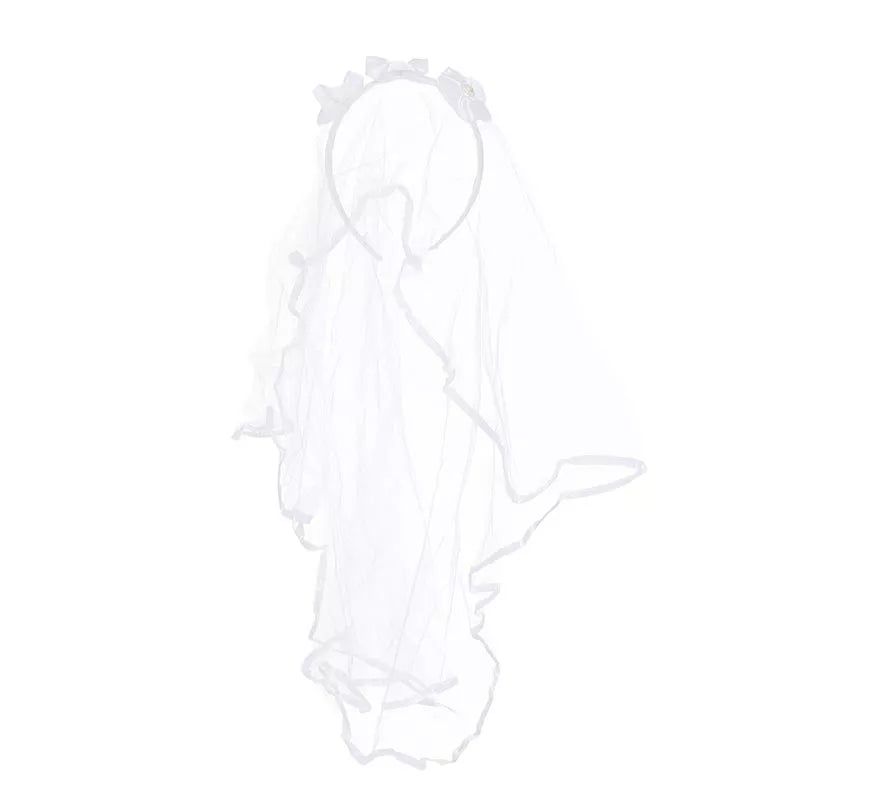 Translation missing: fr.Diadema de Novia con Velo Blanco