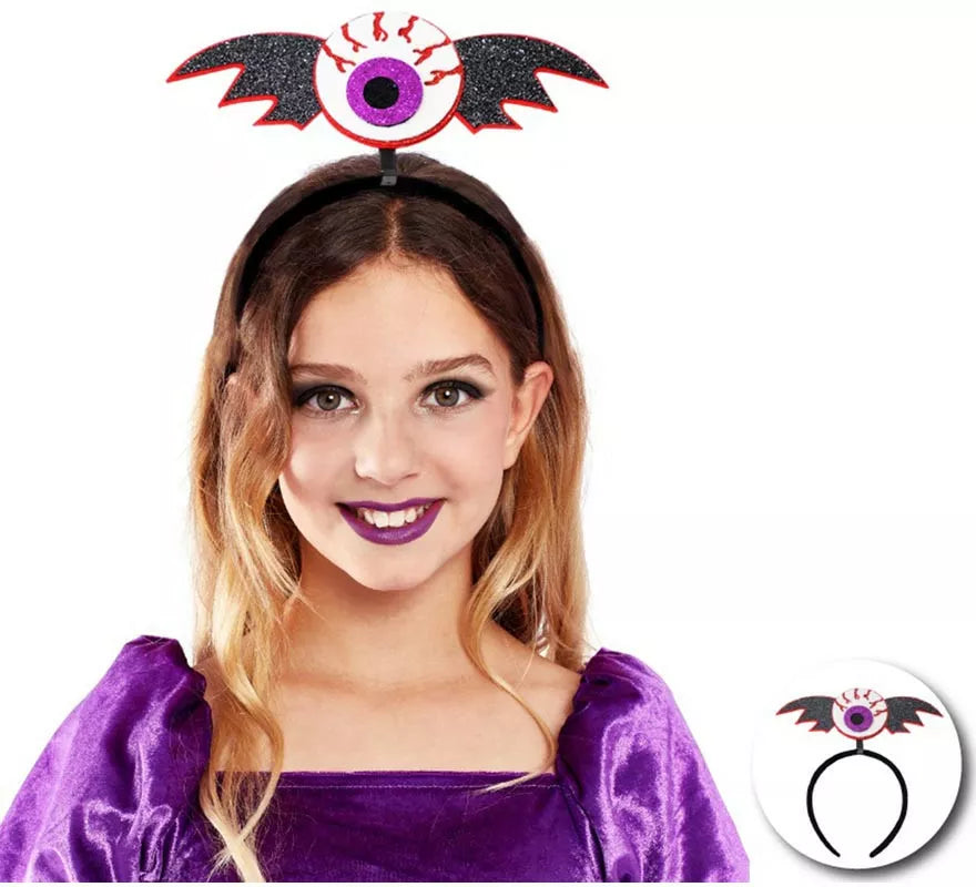 Translation missing: fr.Diadema de Ojo Sangriento morado con alas infantil