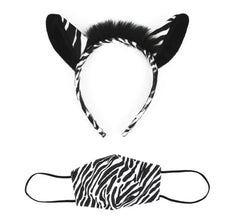 Bandeau oreilles de zèbre avec masque