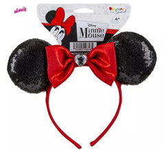 Bandeau oreilles Minnie Mouse avec nœud et paillettes pour enfant