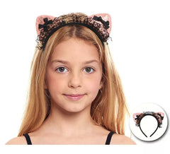 Bandeau oreilles de chaton avec dentelle