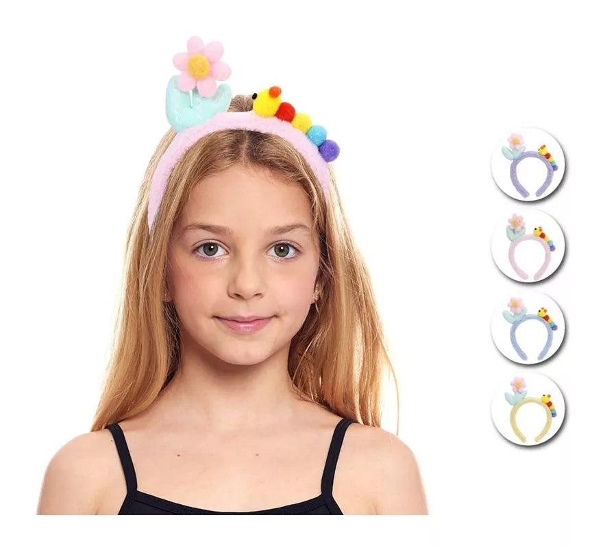 Translation missing: fr.Diadema de Oruga de peluche en colores surtidos infantil